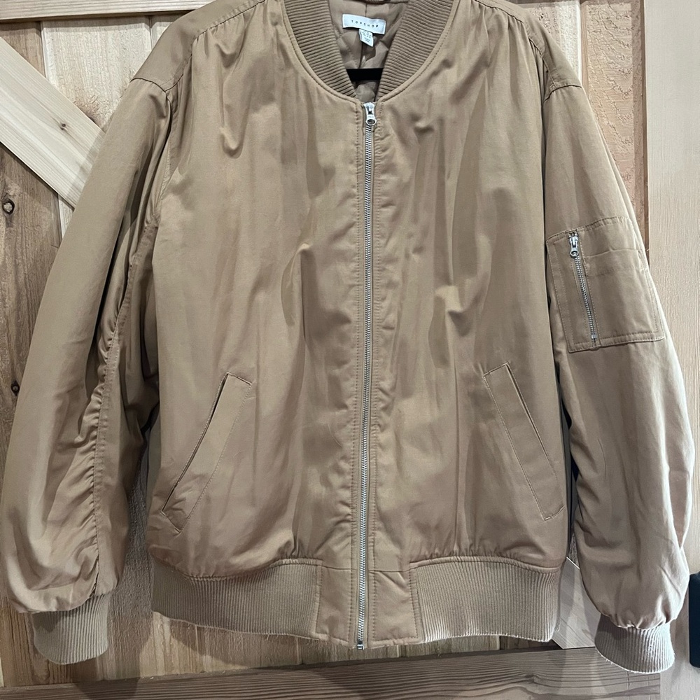 Topshop Tan Bomber Jacket